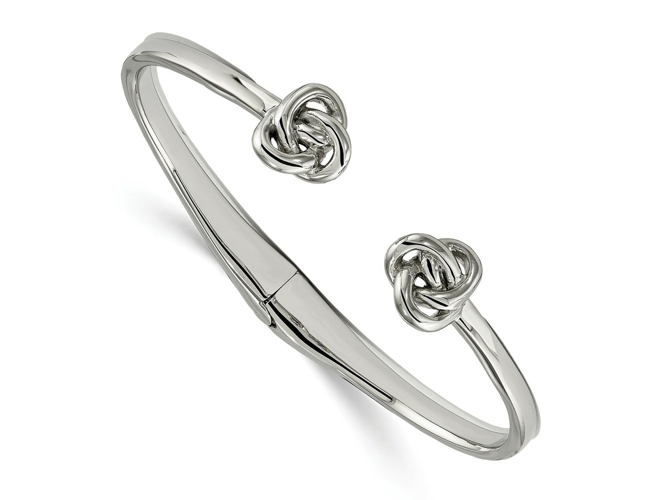 FJC Finejewelers Stainless Steel Polished Knot Hinged Cuff Bangle 7 Inches x 7 mm