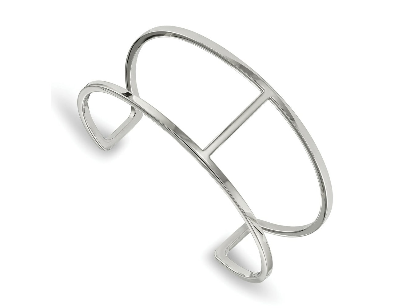 FJC Finejewelers Stainless Steel Polished Cuff Bangle 7.5 Inches x 30 mm