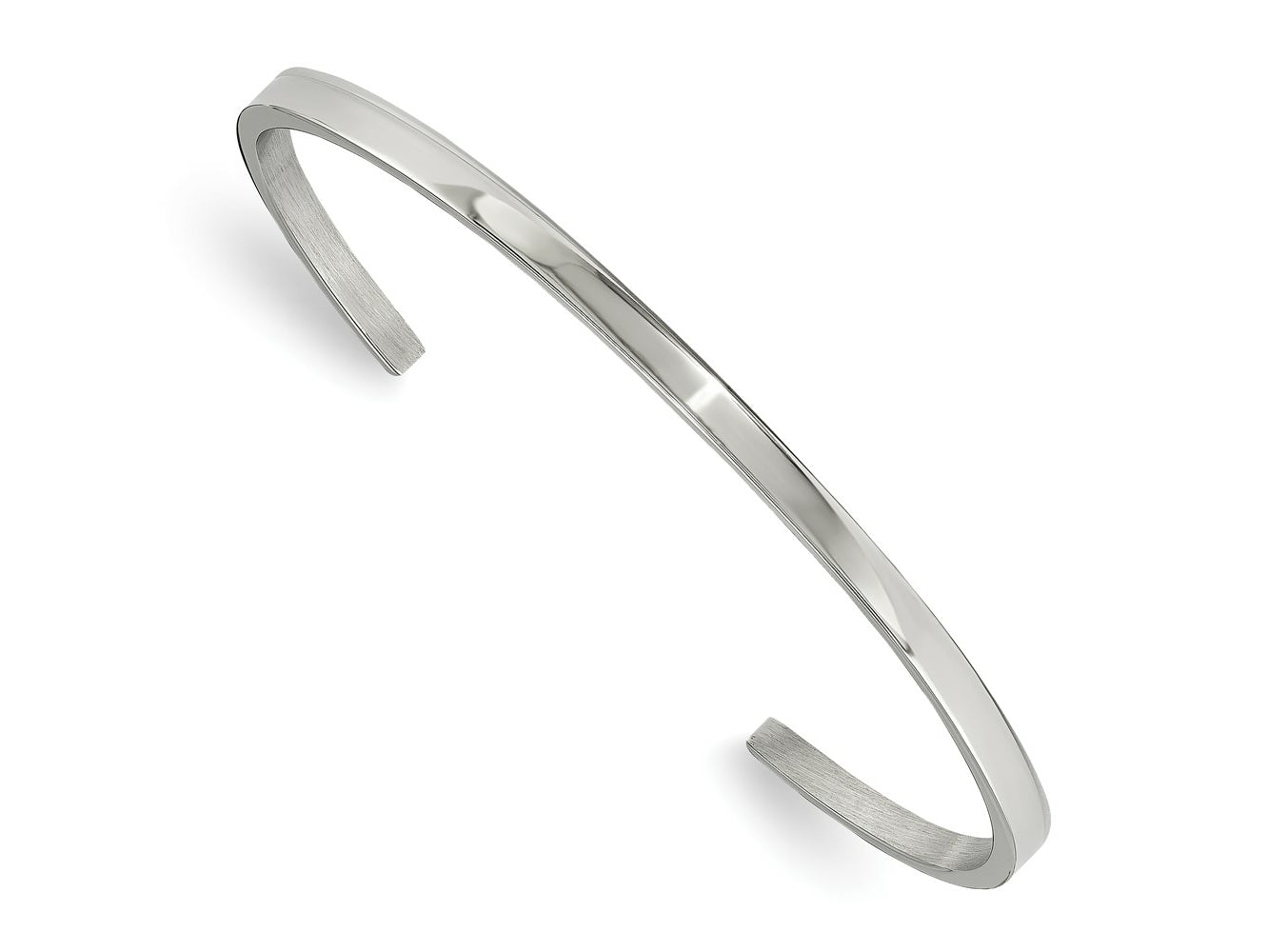 FJC Finejewelers Stainless Steel Polished Cuff Bangle 6.5 Inches x 3 mm