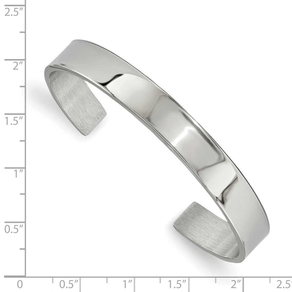FJC Finejewelers Stainless Steel Polished 9mm Cuff Bangle 6.5 Inches x 8.8 mm