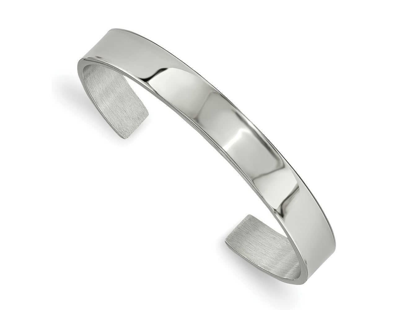 FJC Finejewelers Stainless Steel Polished 9mm Cuff Bangle 6.5 Inches x 8.8 mm