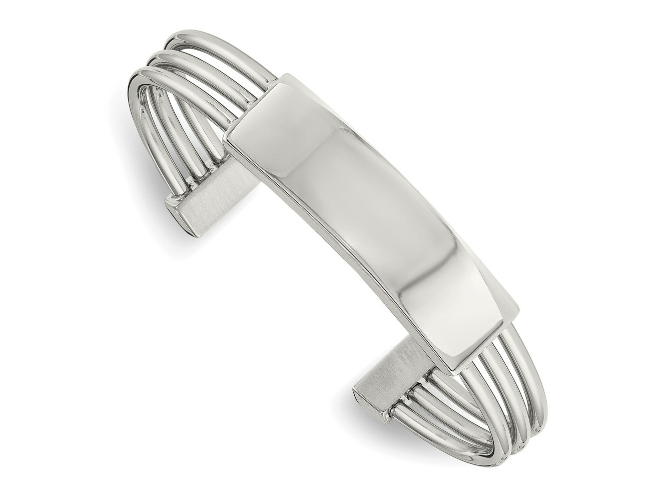 FJC Finejewelers Stainless Steel Polished ID Plate Cuff Bangle 6.75 Inches x 11.92 mm