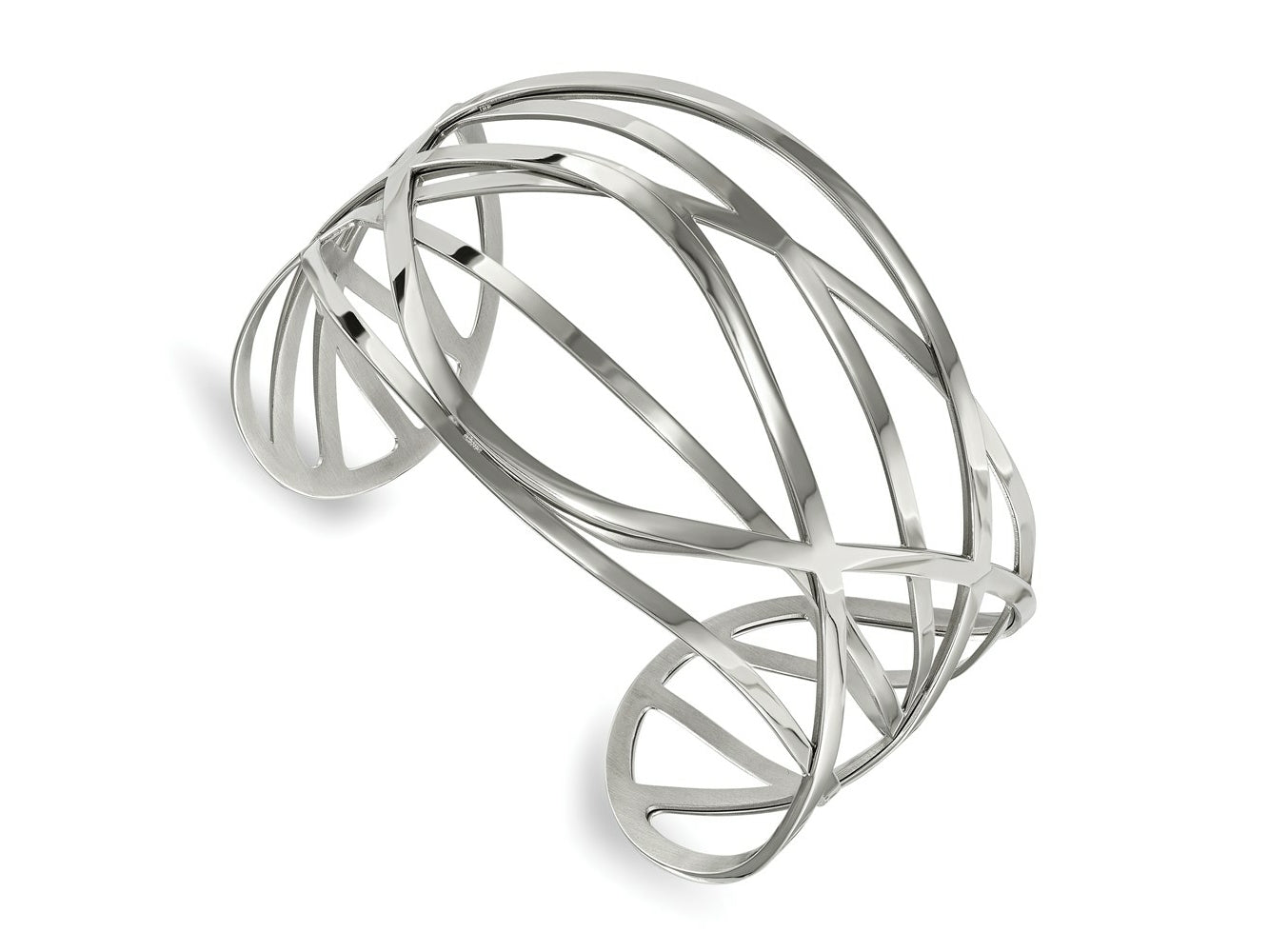 FJC Finejewelers Stainless Steel Polished Cuff Bangle 7 Inches x 43 mm
