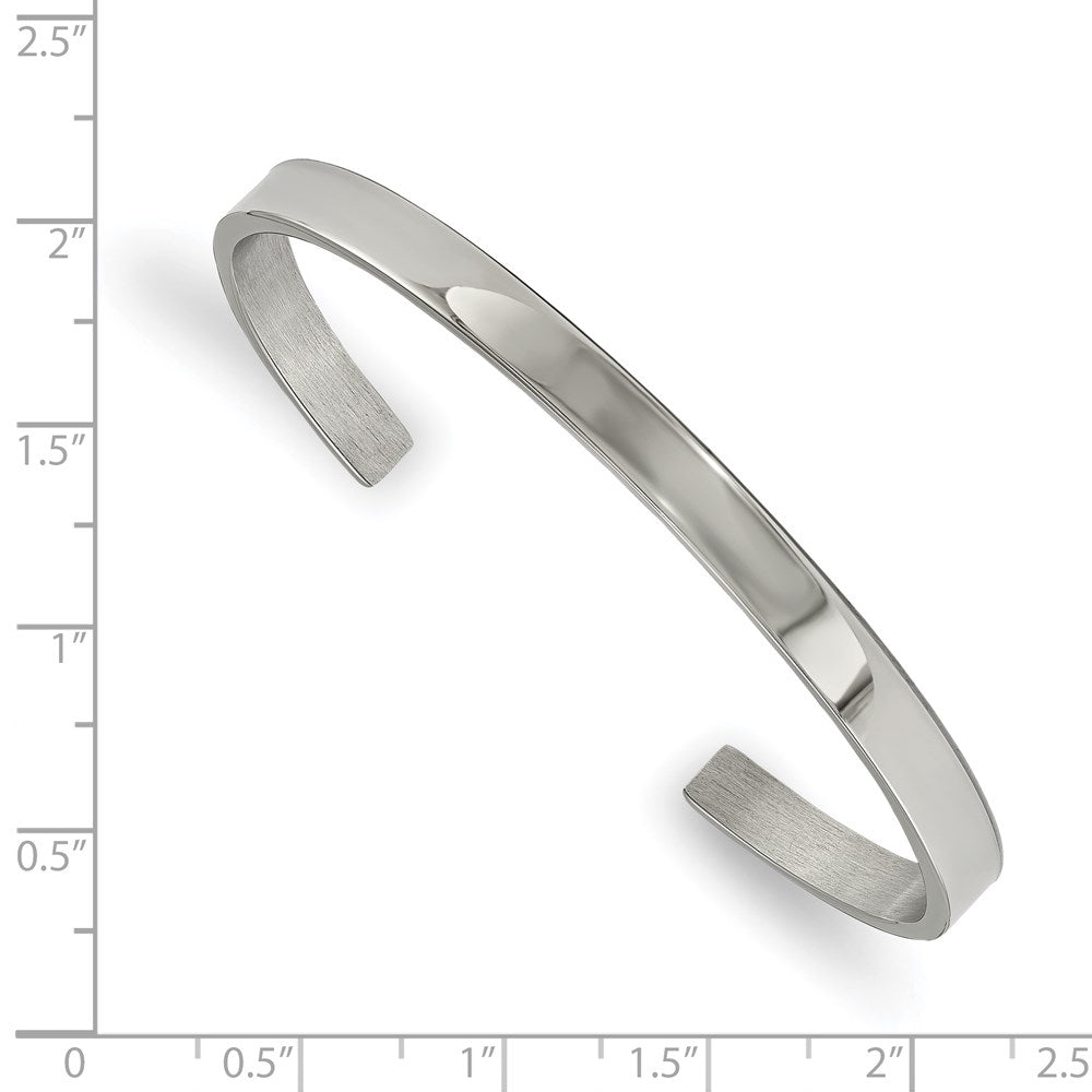 FJC Finejewelers Stainless Steel Polished Cuff Bangle 6.5 Inches x 5 mm