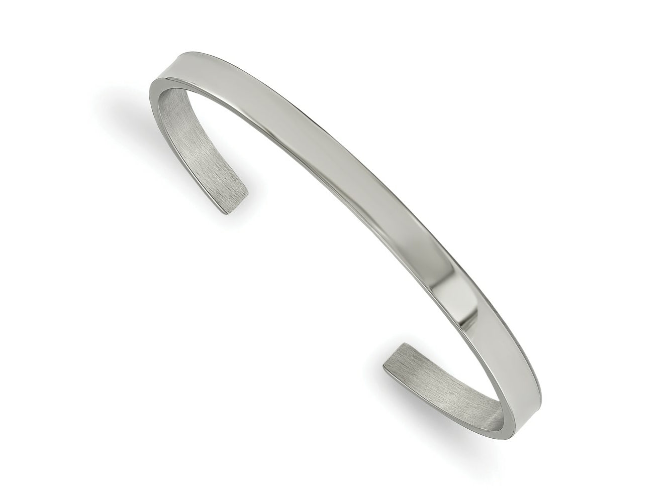 FJC Finejewelers Stainless Steel Polished Cuff Bangle 6.5 Inches x 5 mm