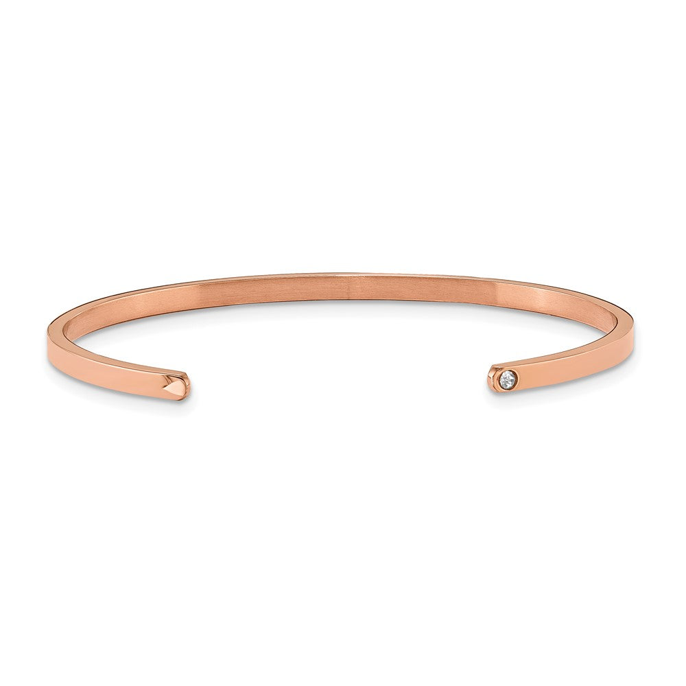 FJC Finejewelers Stainless Steel Enameled Rose IP-plated XOXOXO Cuff Bangle 7 Inches x 3 mm