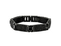 FJC Finejewelers Stainless Steel Link Black IP-plated Wire Inlay 8.5in Bracelet 8.5 Inches x 12.29 mm