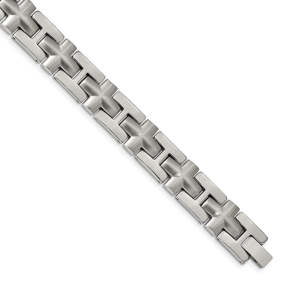 FJC Finejewelers Stainless Steel Link Brushed and Polished 8.5in Bracelet 8.5 Inches x 12.92 mm