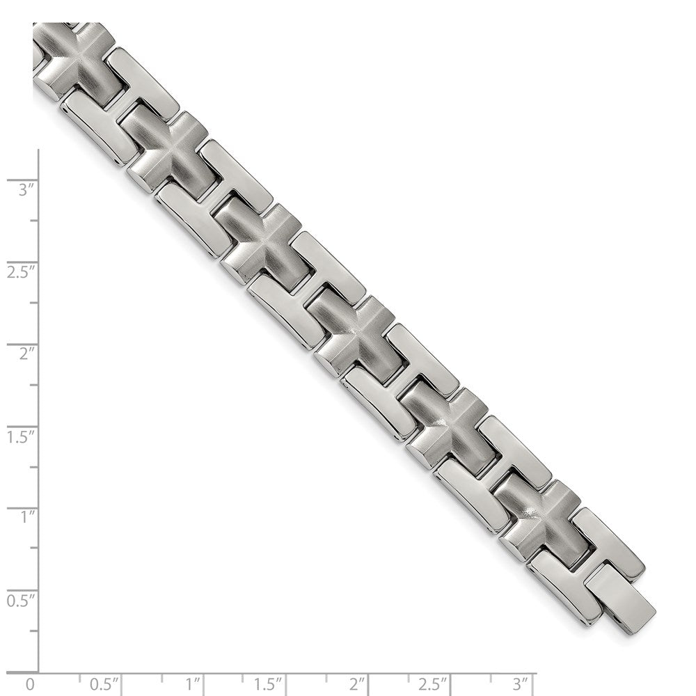 FJC Finejewelers Stainless Steel Link Brushed and Polished 8.5in Bracelet 8.5 Inches x 12.92 mm