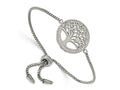 FJC Finejewelers Stainless Steel Box Polished Preciosa Crystal Tree of Life Adjustable Bracelet 22.5 mm