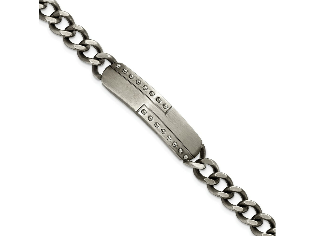 FJC Finejewelers Stainless Steel Curb Matte Finish Gun Metal IP-plated 9in ID Bracelet 9 Inches x 9.9 mm
