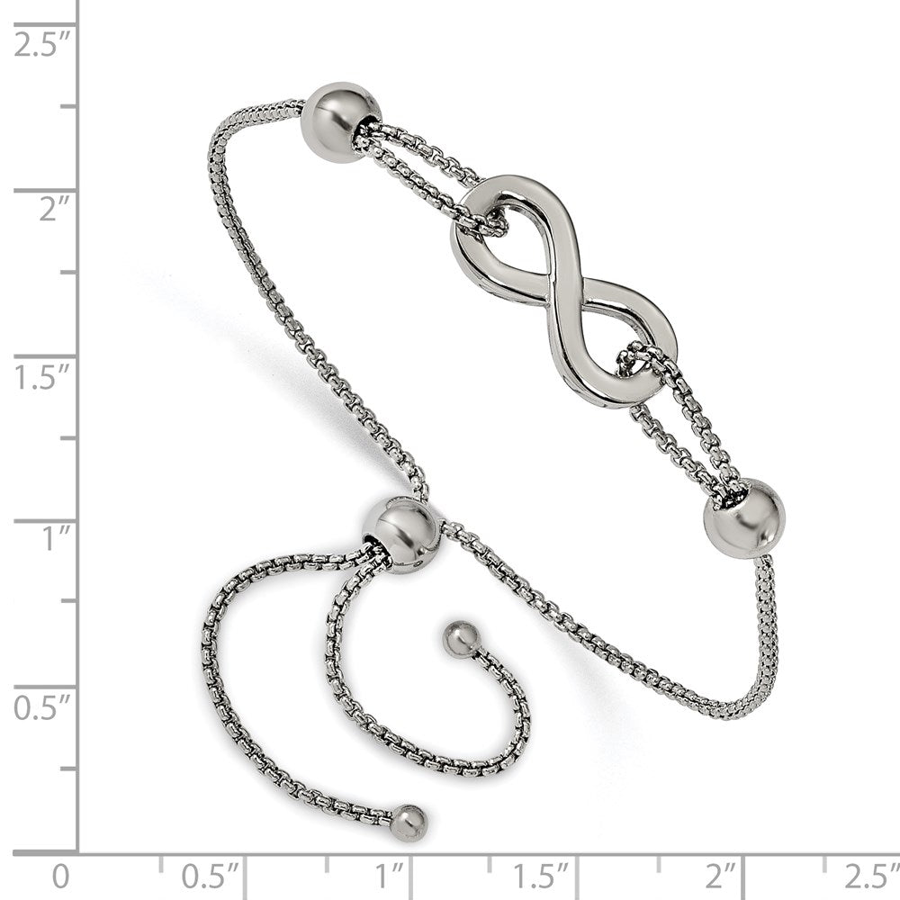 FJC Finejewelers Stainless Steel Box Polished Infinity Symbol Adjustable Bracelet 9 mm