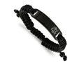 FJC Finejewelers Stainless Steel Enameled Black IP Nylon Adjustable Medical ID Bracelet 7.5 Inches x 13.19 mm