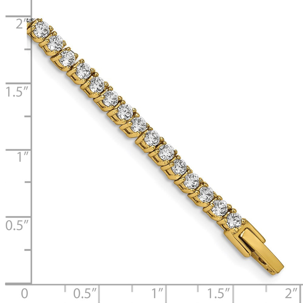 FJC Finejewelers Stainless Steel Link Yellow IP-plated with CZ Tennis Bracelet 7.5 Inches x 4 mm