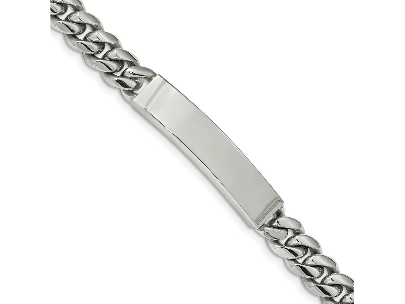 FJC Finejewelers Stainless Steel Polished ID Bracelet 8.25 Inches x 9.83 mm