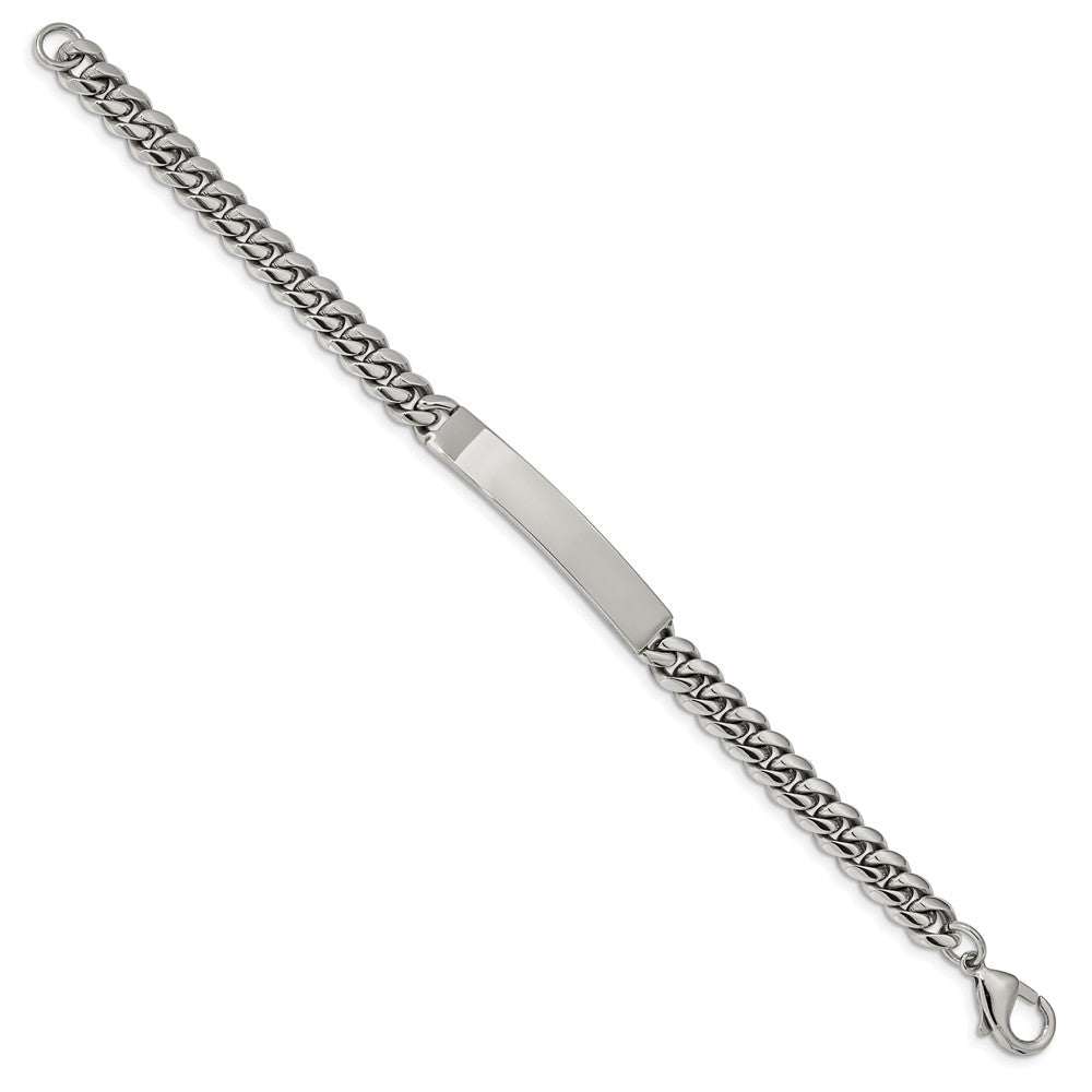 FJC Finejewelers Stainless Steel Curb Polished ID Bracelet 8.25 Inches x 7.94 mm
