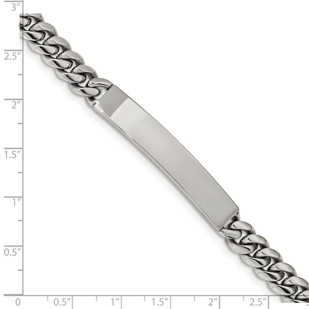 FJC Finejewelers Stainless Steel Curb Polished ID Bracelet 8.25 Inches x 7.94 mm