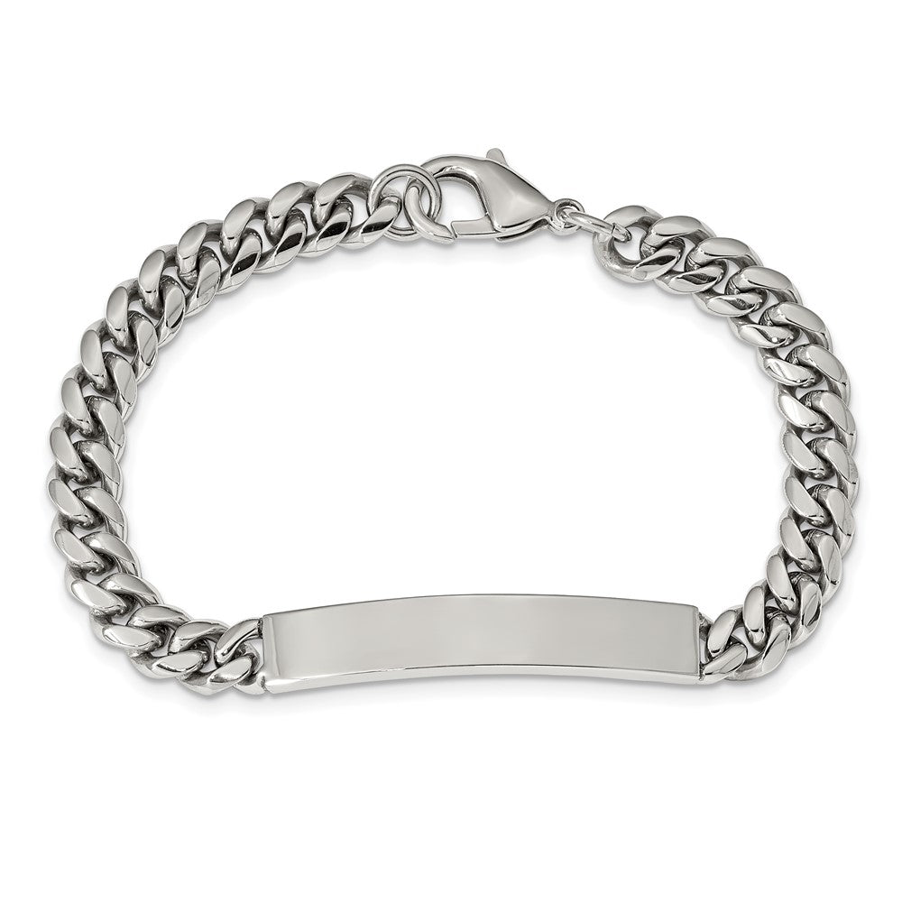 FJC Finejewelers Stainless Steel Curb Polished ID Bracelet 8.25 Inches x 7.94 mm