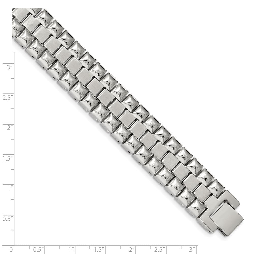 FJC Finejewelers Stainless Steel Contemporary Brushed and Heavy Link Bracelet 8.25 Inches x 17.08 mm