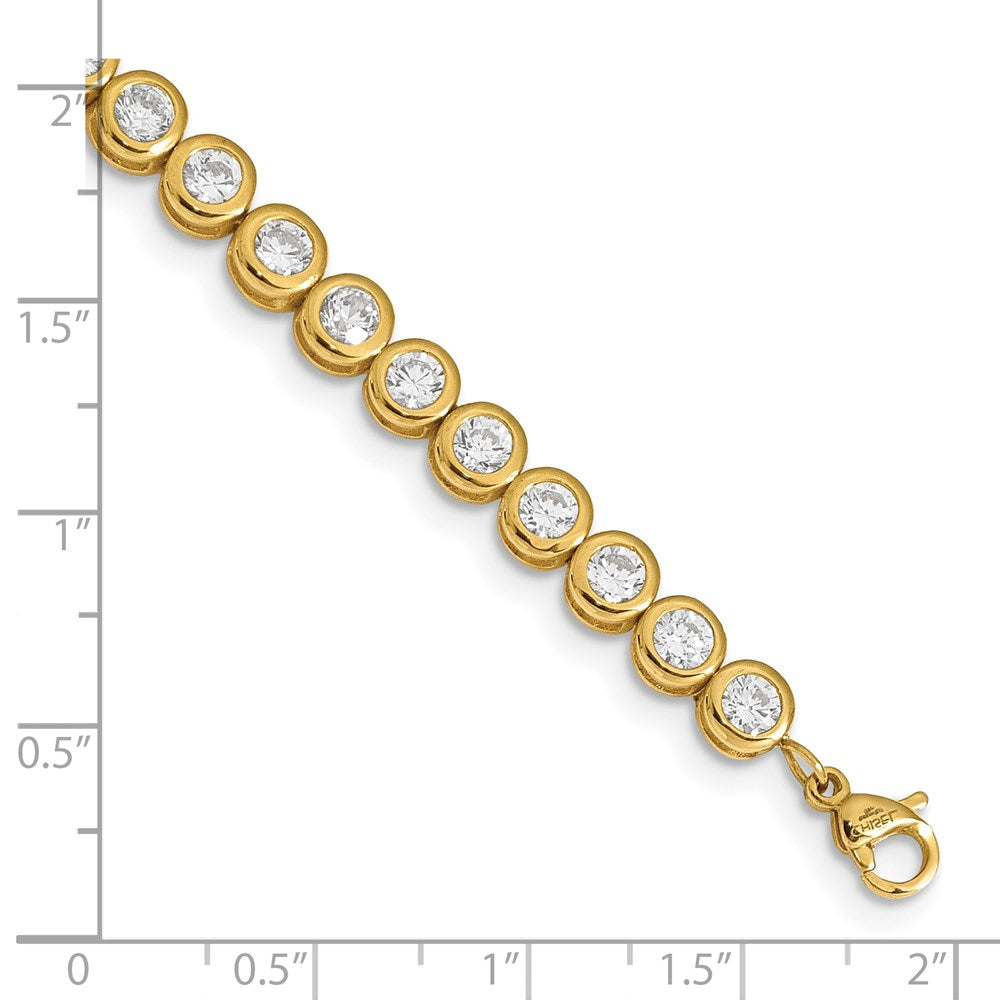 FJC Finejewelers Stainless Steel Link Yellow IP-plated with CZ Bracelet 7 Inches x 5.5 mm