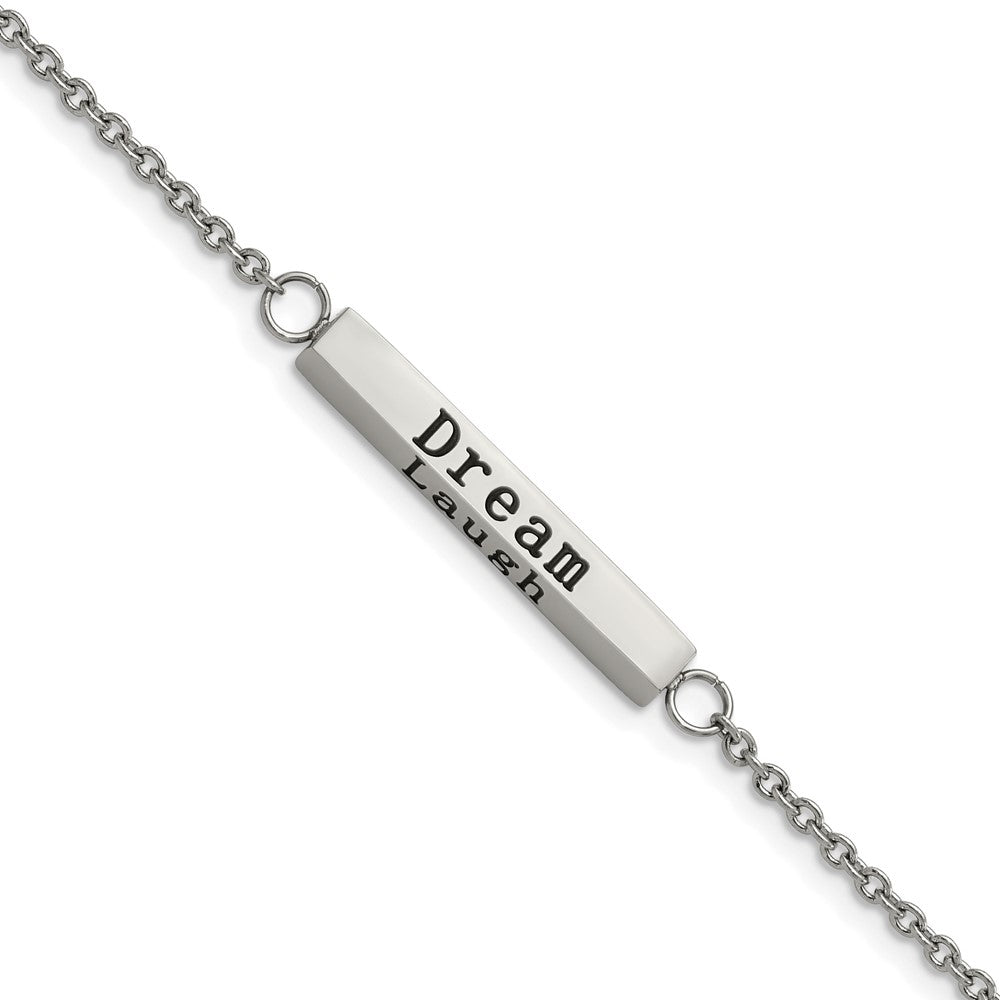 FJC Finejewelers Stainless Steel Cable CZ Enjoy the Little Things with 1.5in ext. Bracelet 7 Inches x 3.7 mm