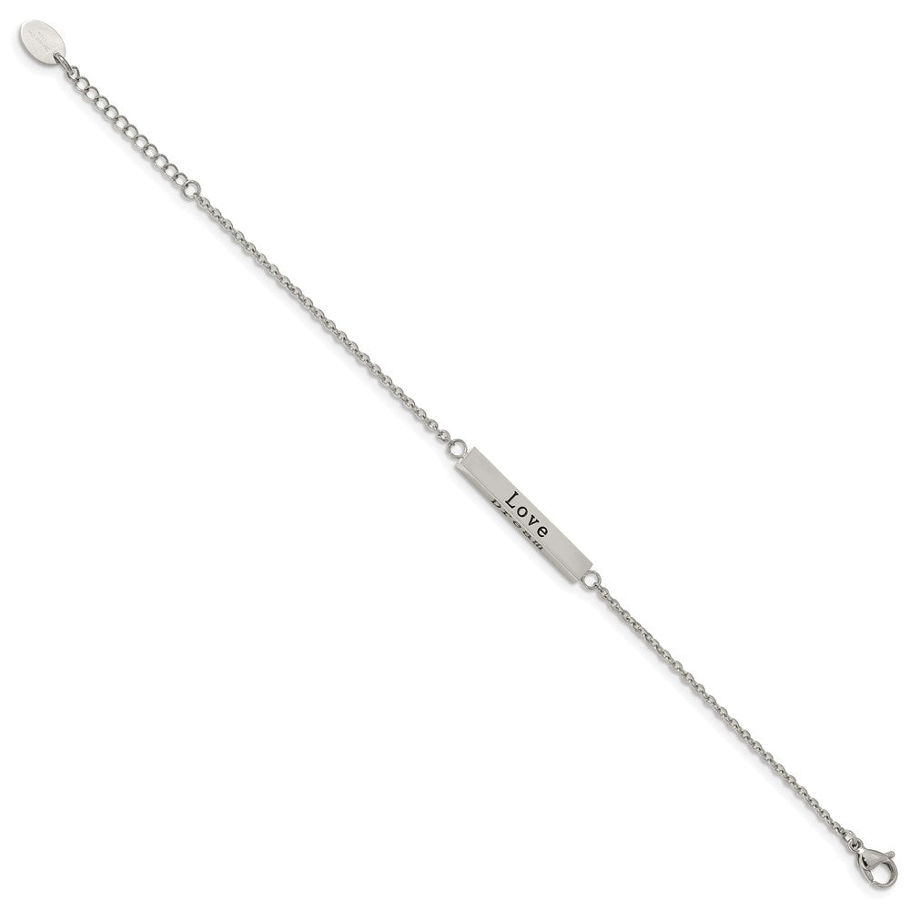 FJC Finejewelers Stainless Steel Cable CZ Enjoy the Little Things with 1.5in ext. Bracelet 7 Inches x 3.7 mm
