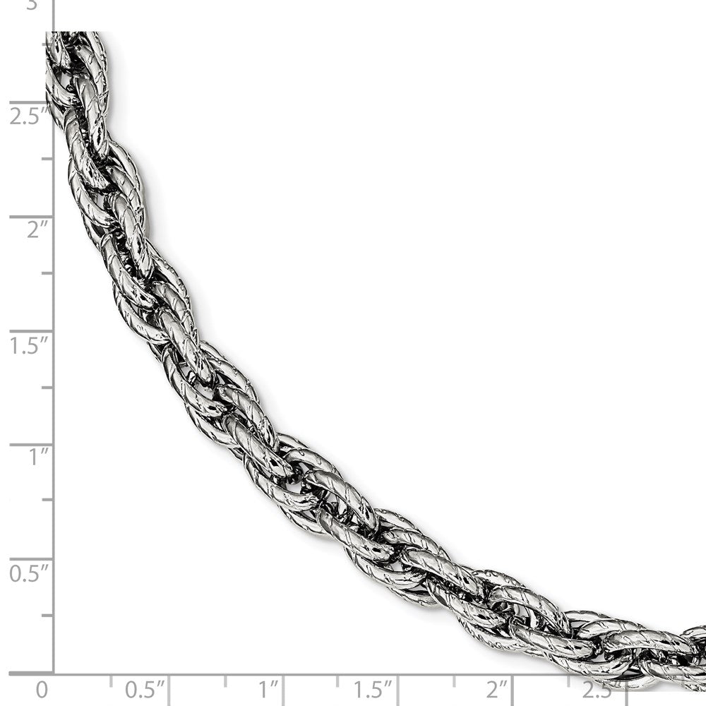 FJC Finejewelers Stainless Steel Polished and Textured Fancy Rope Bracelet 8 Inches x 7.82 mm