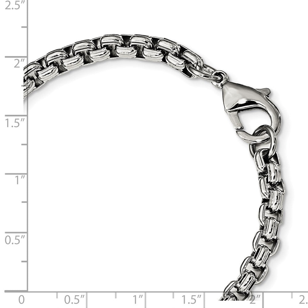 FJC Finejewelers Stainless Steel Polished Fancy Box Bracelet 8.25 Inches x 5.5 mm