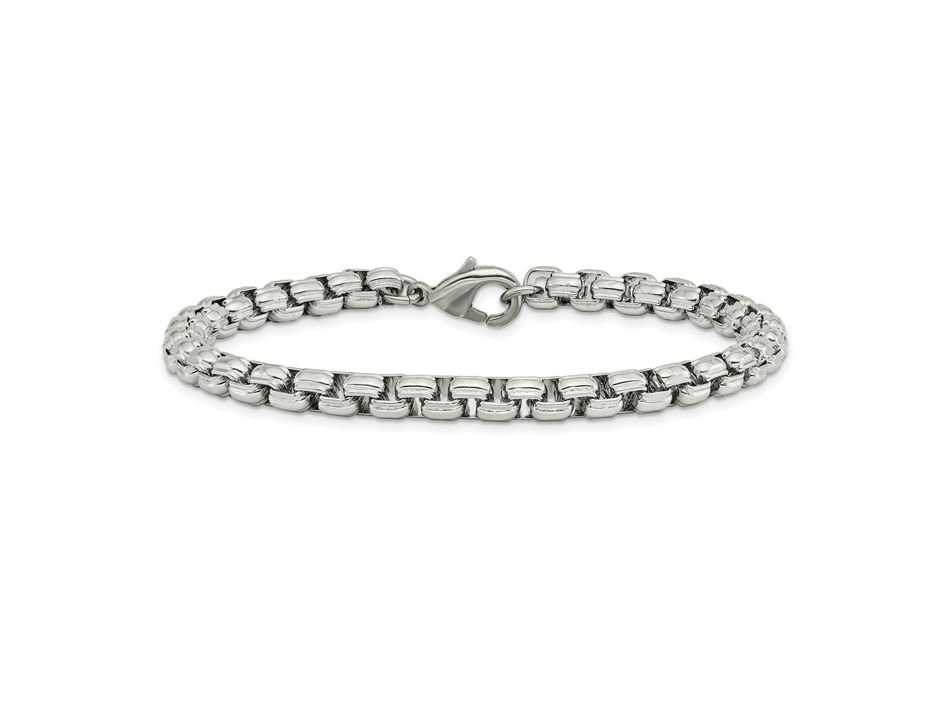 FJC Finejewelers Stainless Steel Polished Fancy Box Bracelet 8.25 Inches x 5.5 mm