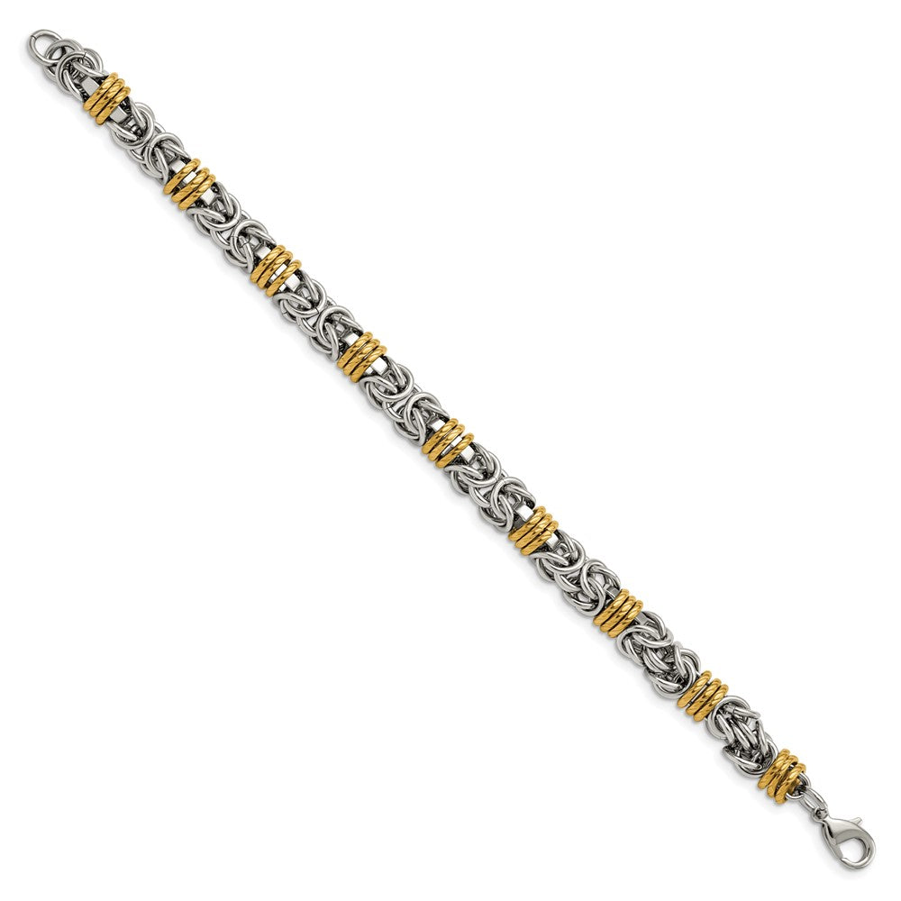 FJC Finejewelers Stainless Steel Fancy Polished Yellow IP-plated Bracelet 8.25 Inches x 8.5 mm