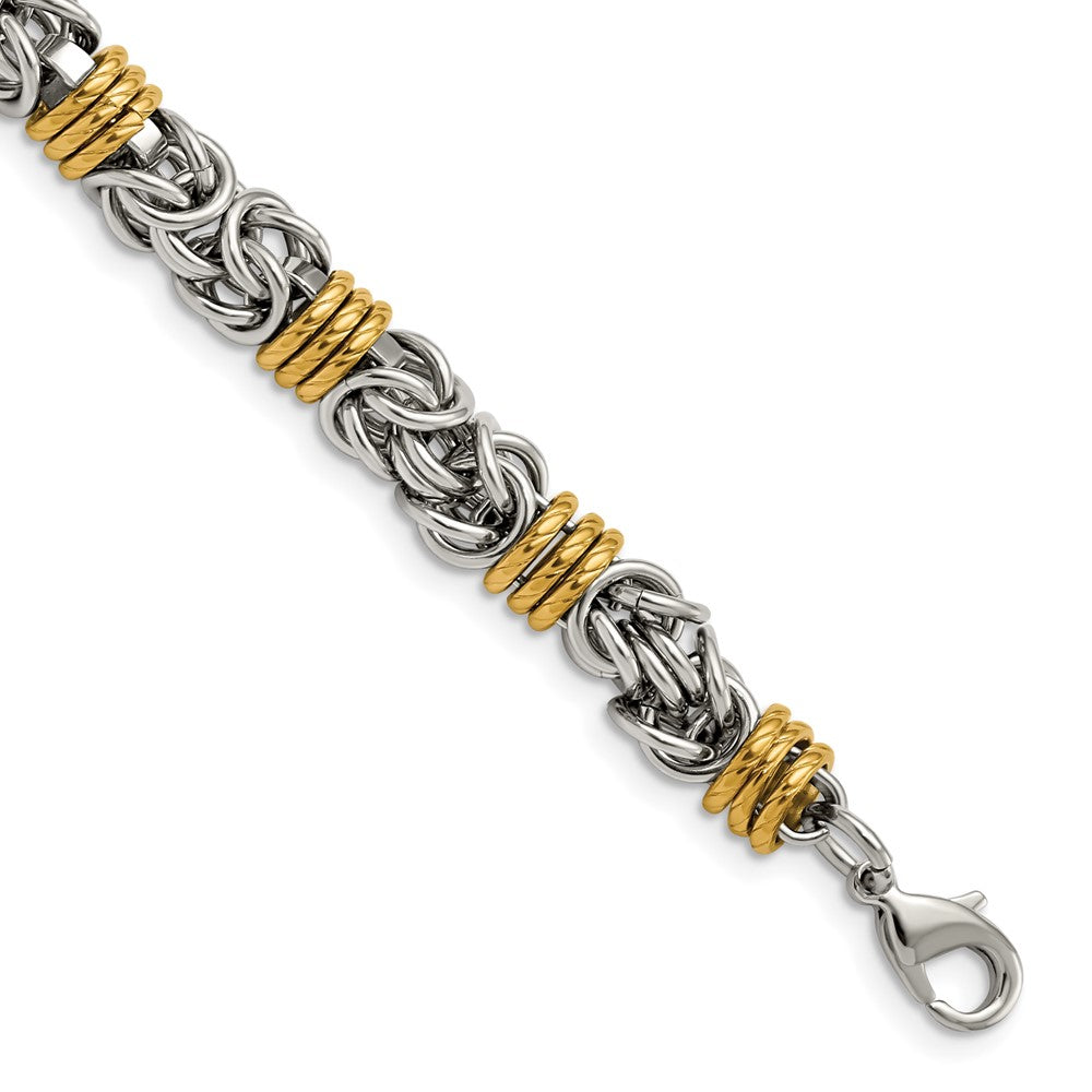 FJC Finejewelers Stainless Steel Fancy Polished Yellow IP-plated Bracelet 8.25 Inches x 8.5 mm