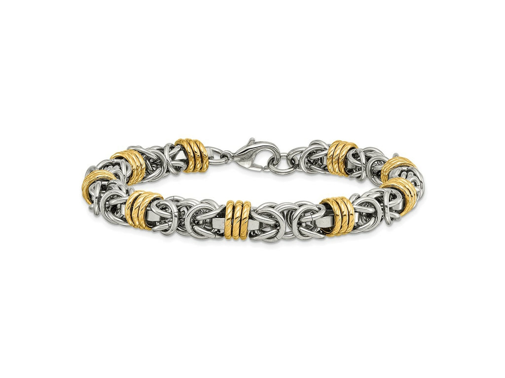 FJC Finejewelers Stainless Steel Fancy Polished Yellow IP-plated Bracelet 8.25 Inches x 8.5 mm