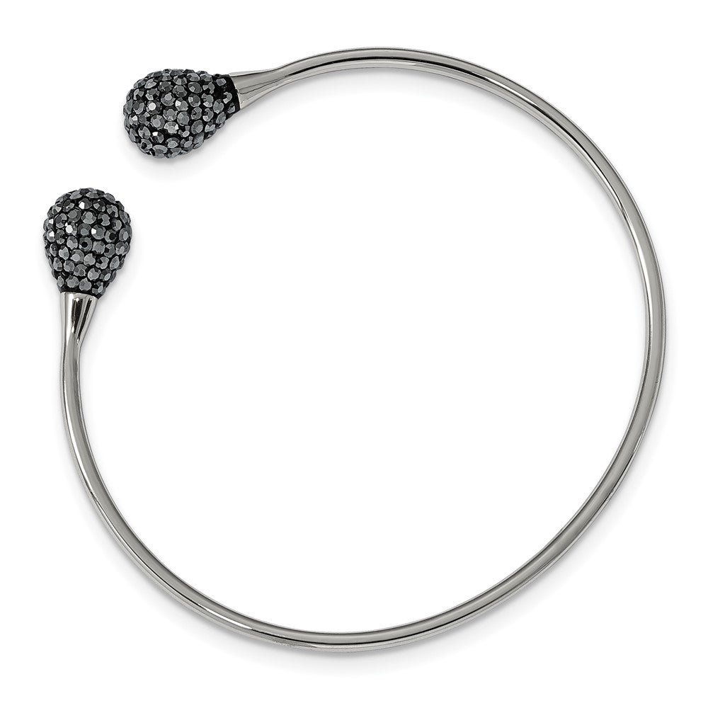 FJC Finejewelers Stainless Steel Polished with Hematite Flexible Cuff Bangle 6.25 Inches x 1.87 mm