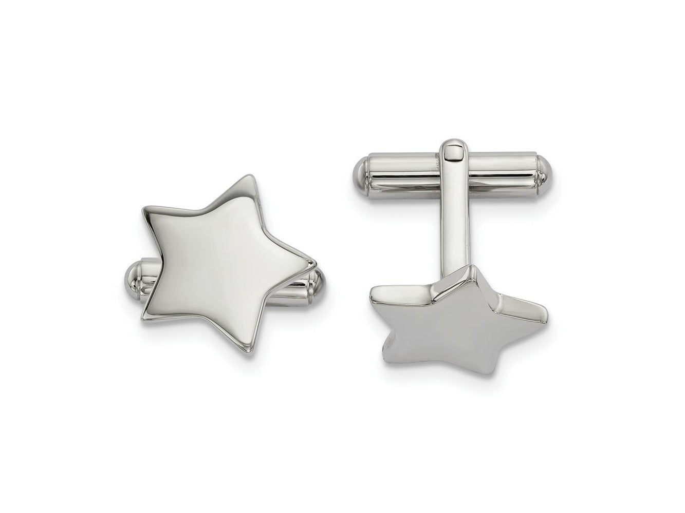FJC Finejewelers Stainless Steel Polished Star Cufflinks 18 x 17 mm