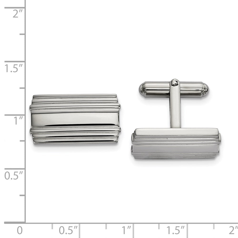 FJC Finejewelers Stainless Steel Polished Cufflinks 19 x 17 mm