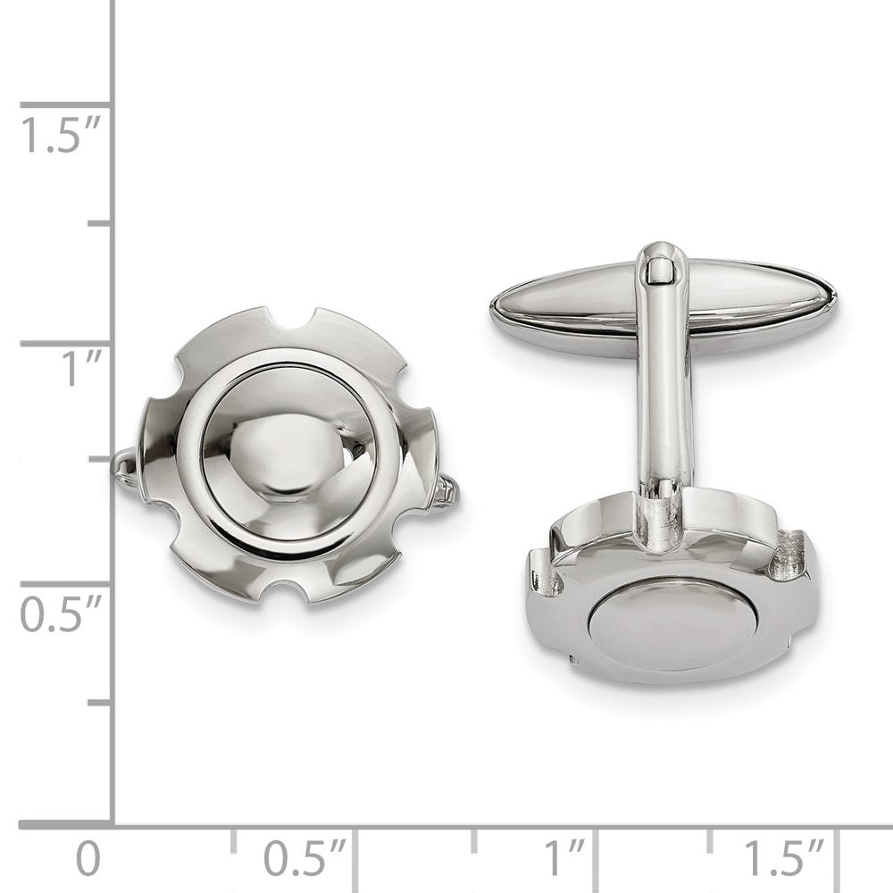 FJC Finejewelers Stainless Steel Polished Cufflinks 24 x 16 mm