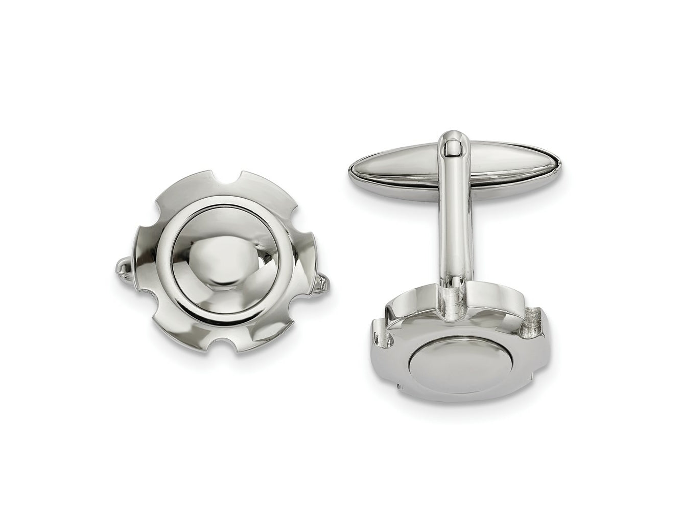 FJC Finejewelers Stainless Steel Polished Cufflinks 24 x 16 mm