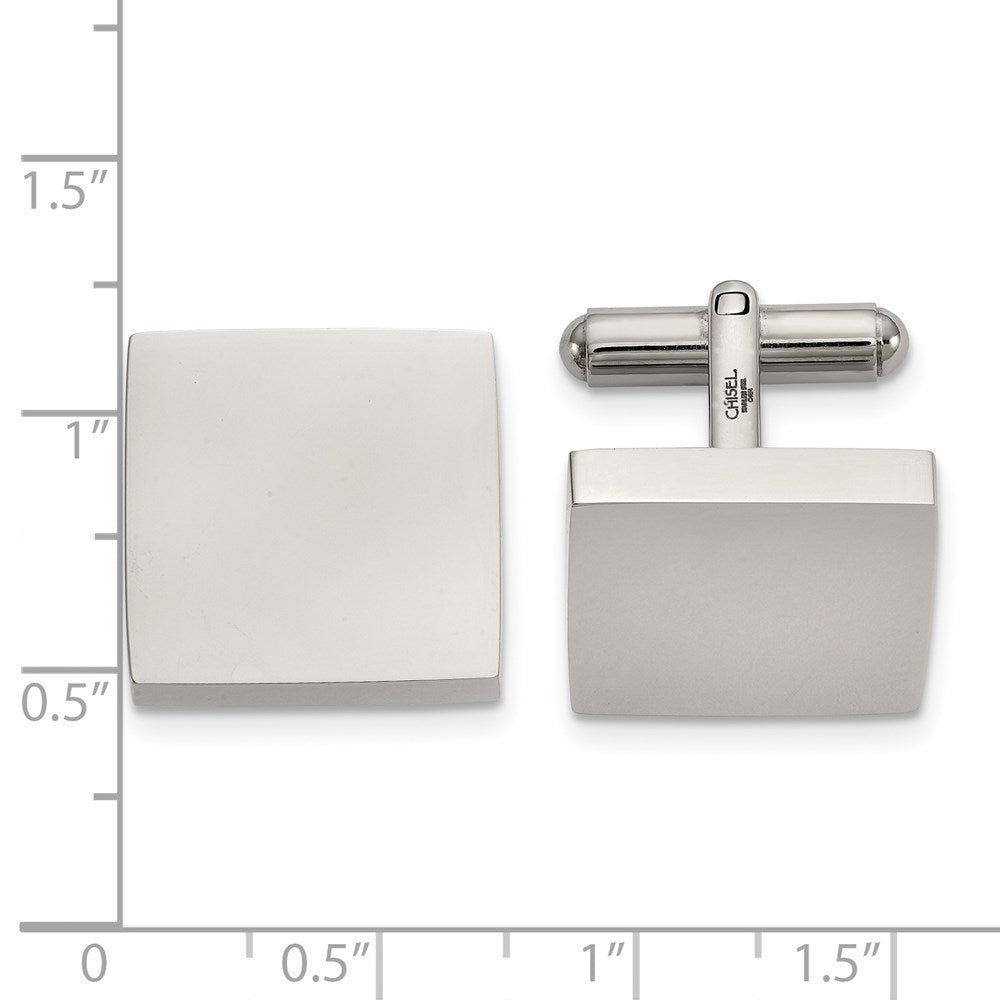 FJC Finejewelers Stainless Steel Polished Square Cufflinks 19 x 17 mm