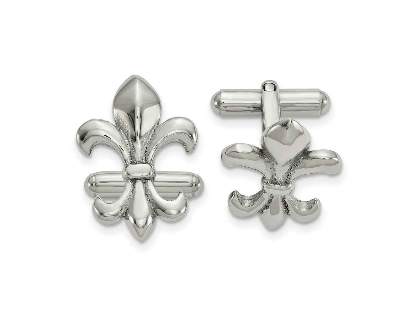 FJC Finejewelers Stainless Steel Polished Fleur de Lis Cufflinks 18 mm