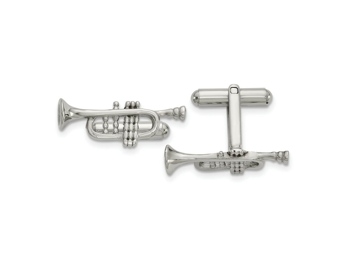 FJC Finejewelers Stainless Steel Polished Trumpet Cufflinks 28 mm