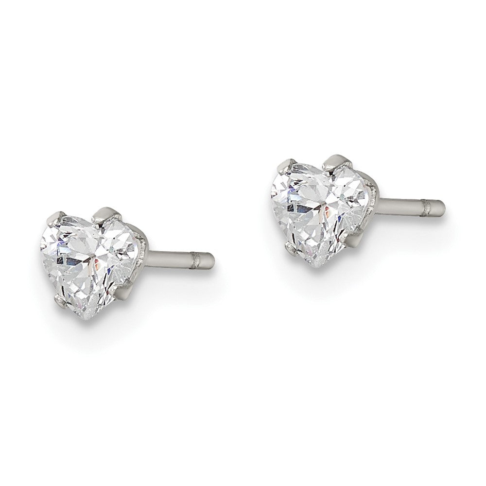 FJC Finejewelers Stainless Steel Polished 4mm Heart CZ Stud Post Earrings 4 mm x 3 mm