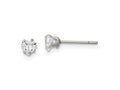 FJC Finejewelers Stainless Steel Polished 4mm Heart CZ Stud Post Earrings 4 mm x 3 mm