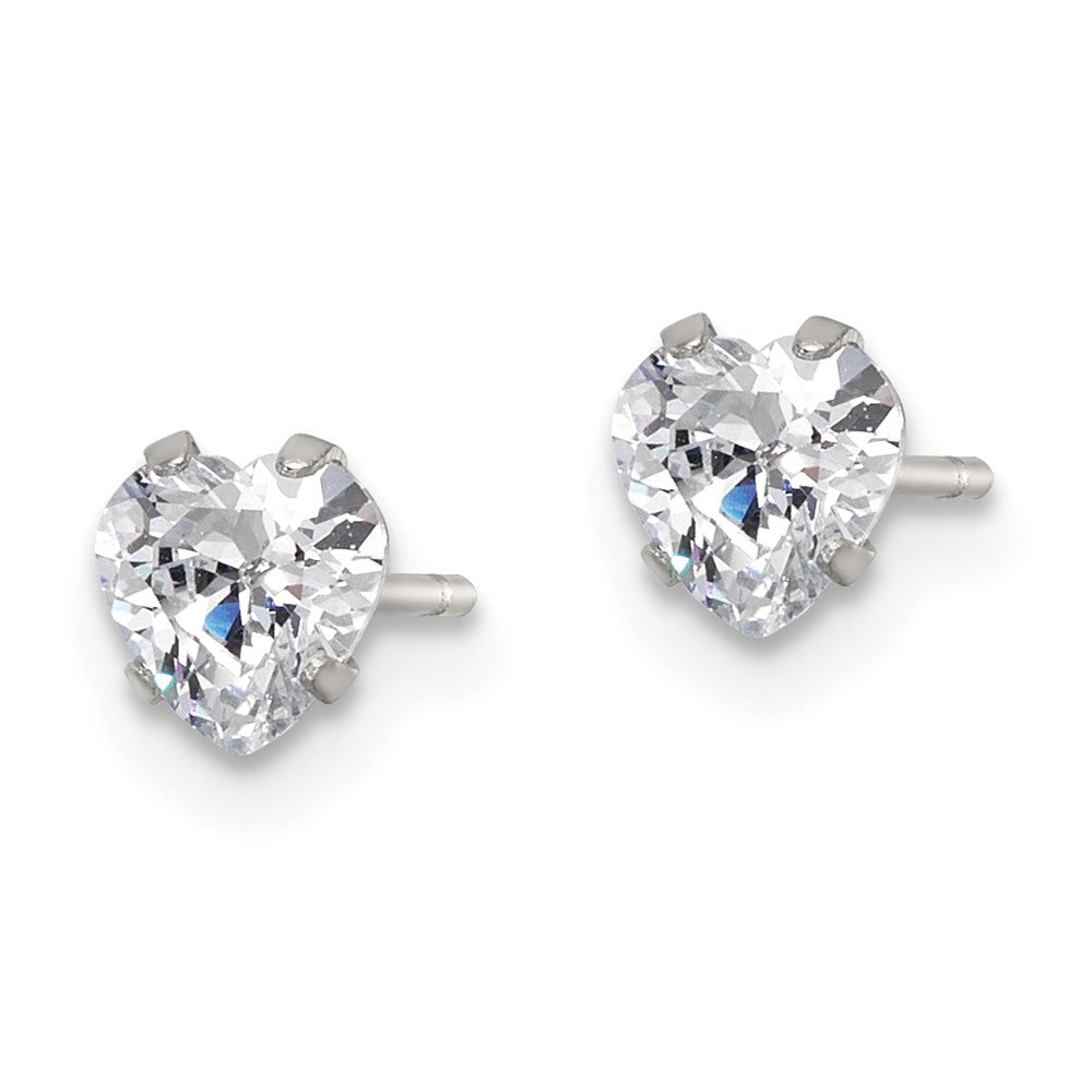 FJC Finejewelers Stainless Steel Polished 5mm Heart CZ Stud Post Earrings 5 mm x 4 mm