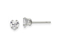 FJC Finejewelers Stainless Steel Polished 5mm Heart CZ Stud Post Earrings 5 mm x 4 mm