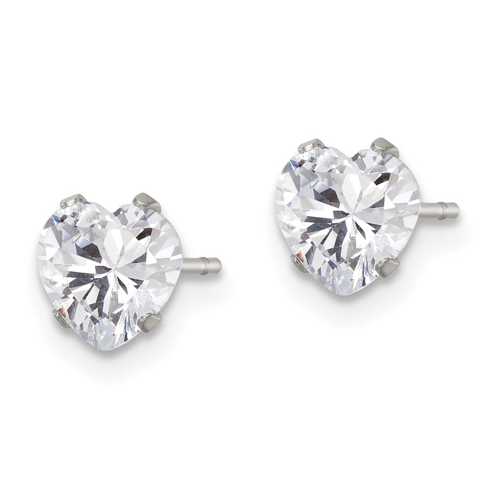 FJC Finejewelers Stainless Steel Polished Heart CZ Stud Post Earrings 6 x 6 mm