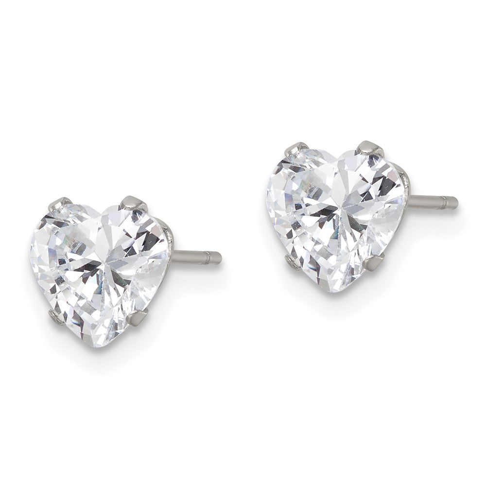 FJC Finejewelers Stainless Steel Polished Heart CZ Stud Post Earrings 7 x 7 mm