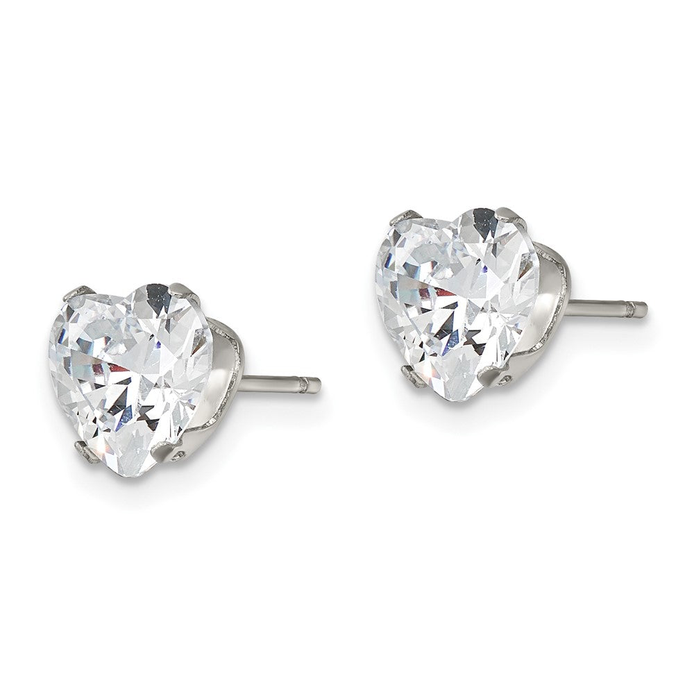 FJC Finejewelers Stainless Steel Polished 8mm Heart CZ Stud Post Earrings 8 mm x 7 mm