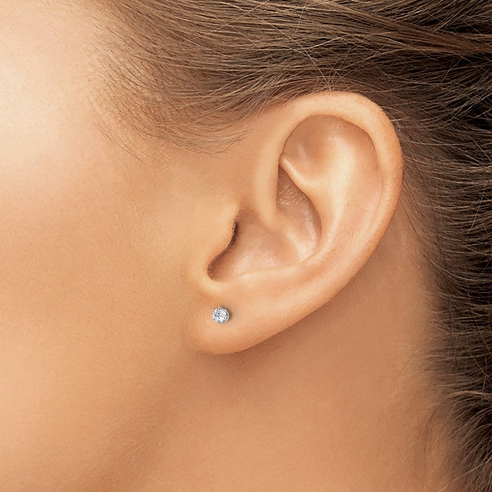FJC Finejewelers Stainless Steel Polished CZ Stud Post Earrings 3 x 3 mm