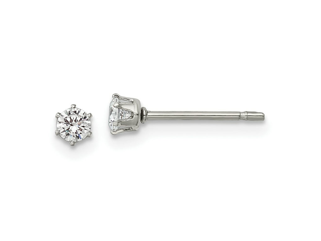 FJC Finejewelers Stainless Steel Polished CZ Stud Post Earrings 3 x 3 mm