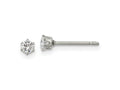 FJC Finejewelers Stainless Steel Polished CZ Stud Post Earrings 3 x 3 mm
